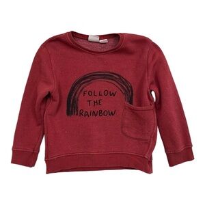 Zara Baby Red Crewneck Sweater - size 18/24 months - Follow the Rainbow